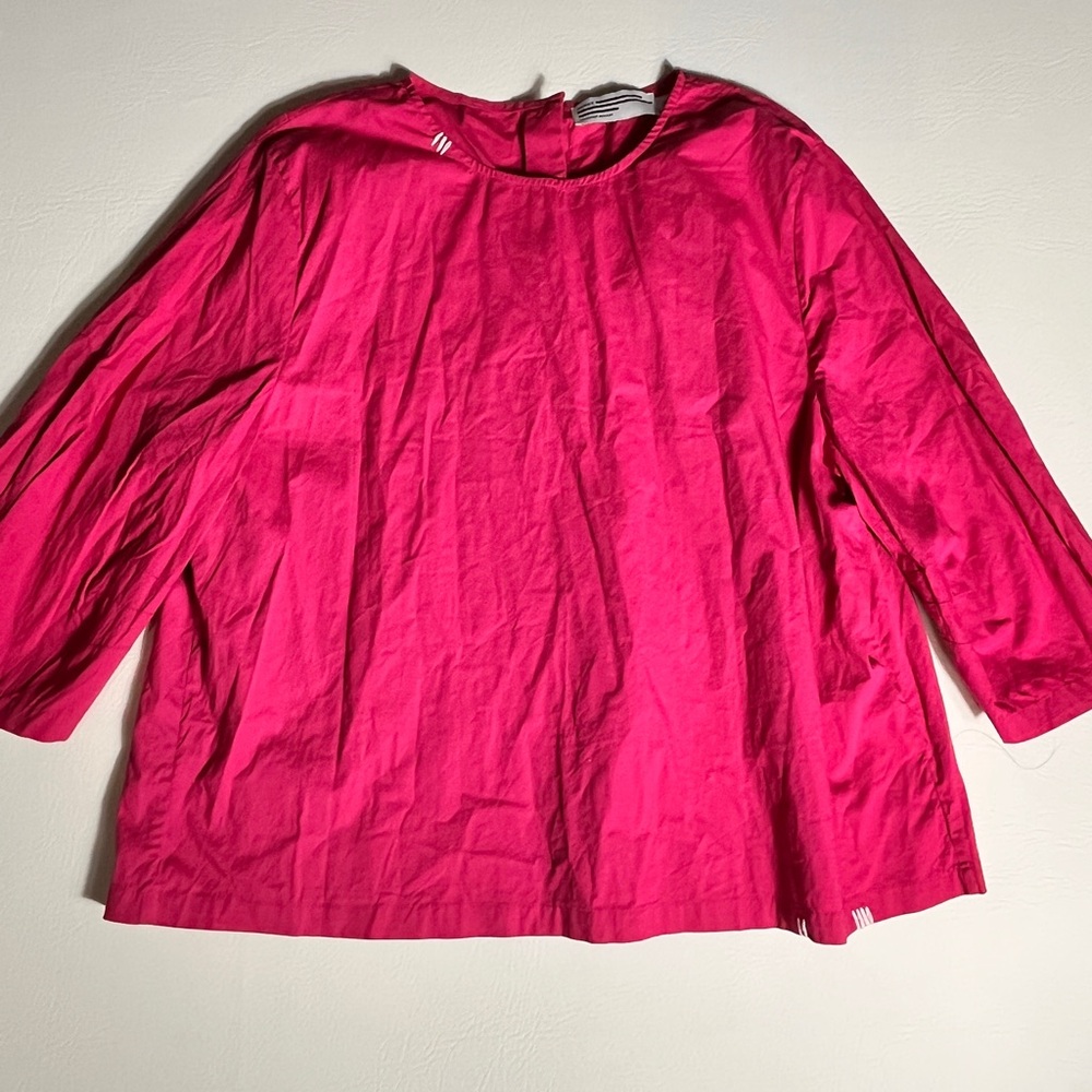 genes lecoanet hemant Vibrant Pink Women's Top Cotton Small